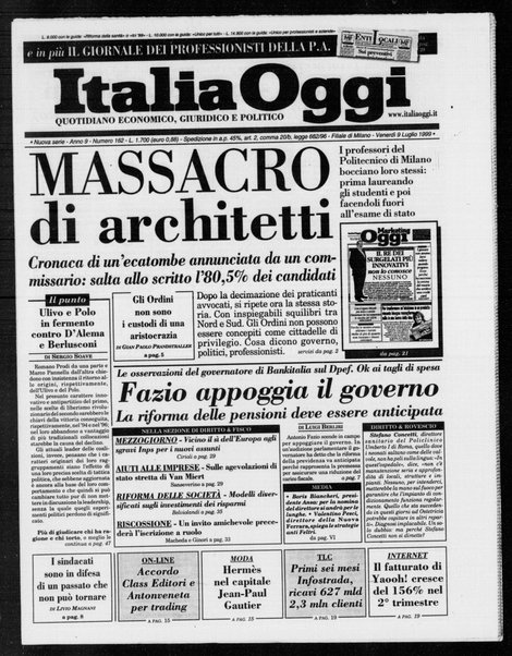 Italia oggi : quotidiano di economia finanza e politica